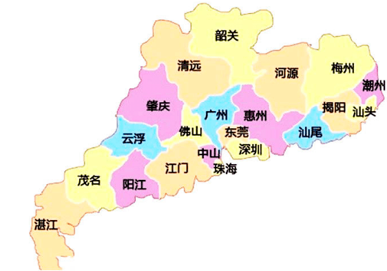 广州到广东物流专线抵达区域图 广州到广东物流专线抵达区域图