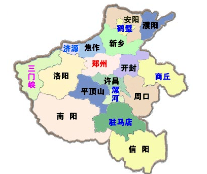 广州到河南物流专线途径市县区域图