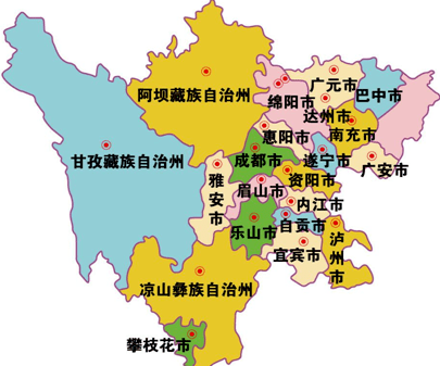 广州到四川物流专线抵达市县区域图 广州到四川物流专线抵达市县区域图