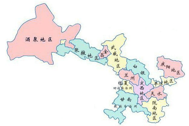 广州到甘肃物流专线抵达市县区域图 广州到甘肃物流专线抵达市县区域图