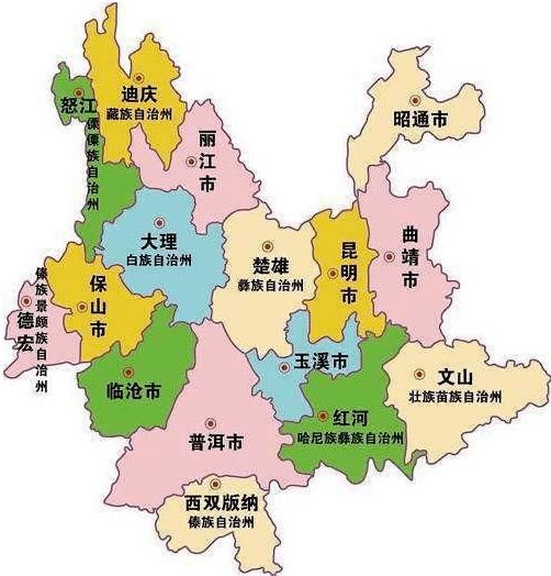 广州到云南物流专线抵达市县区域图 广州到云南物流专线抵达市县区域图