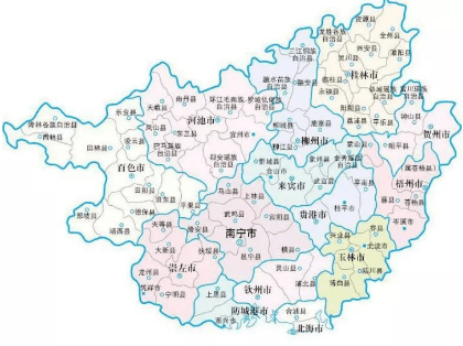 广州到广西货运专线抵达市县分布图 广州到广西货运专线抵达市县分布图